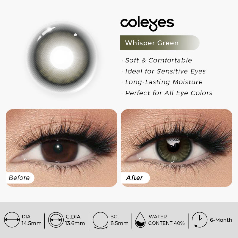 Coleyes Whisper Green 6-Month Prescription Colored Contacts - image 10