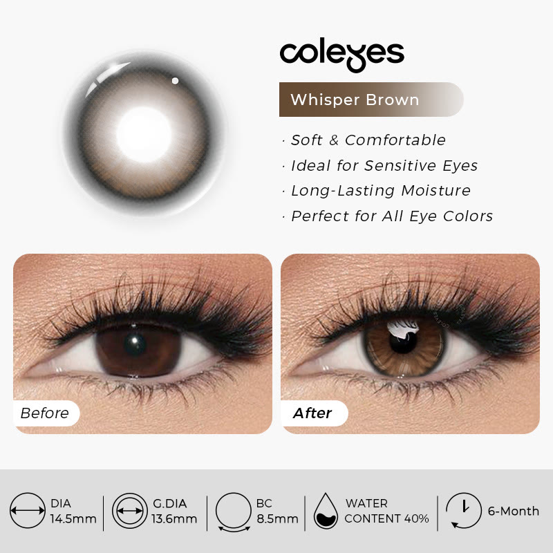 Coleyes Whisper Brown 6-Month Prescription Colored Contacts - image 10