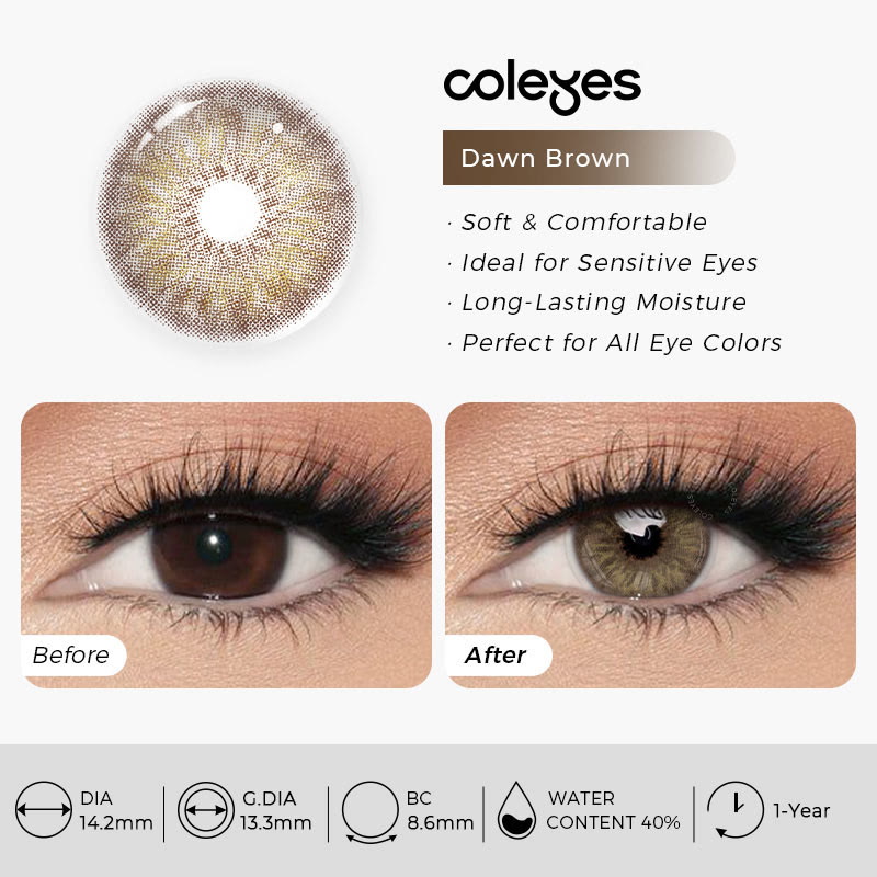 Coleyes Dawn Brown Yearly Prescription Colored Contacts - image 9