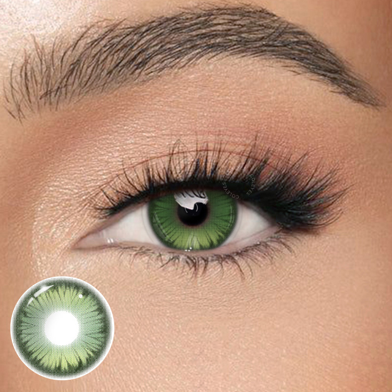 Coleyes Morpho Green Prescription 6-Month Colored Contacts - Morpho Green (6-Month) - -8.00 - A_FC950_GN - image 1