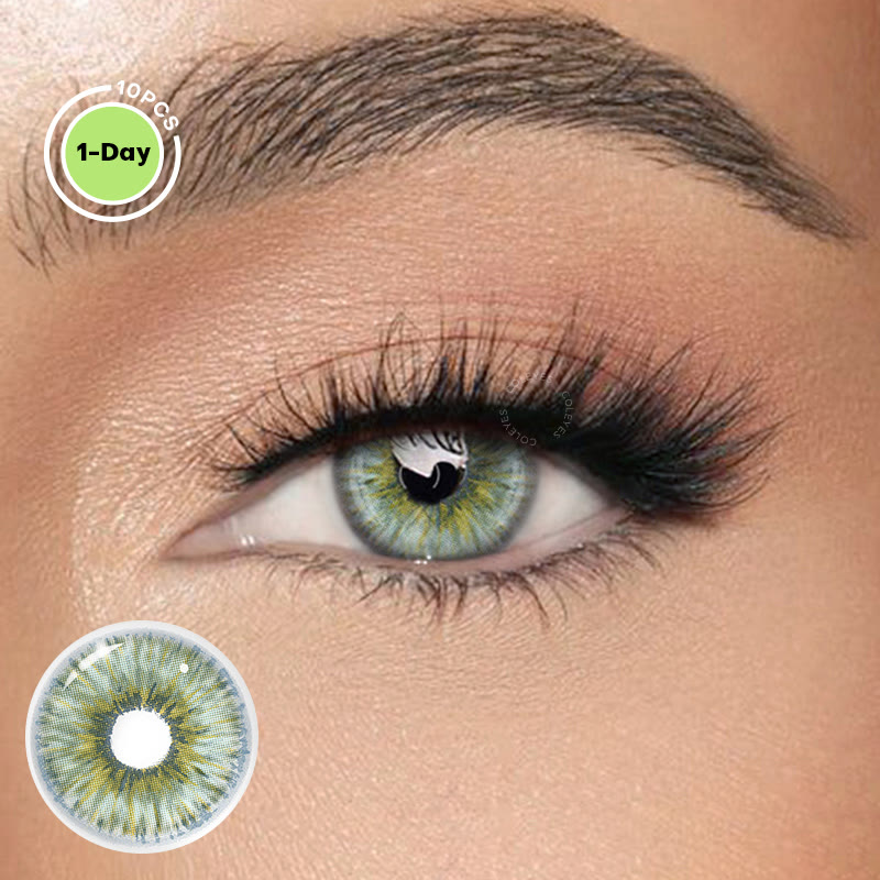 Coleyes Cybervision Green 1 Day Prescription Colored Contacts - Cybervision Green (1-Day: 10PCS) - -8.00 - TD202_GN (Optical Zone: 3.1mm) - image 1