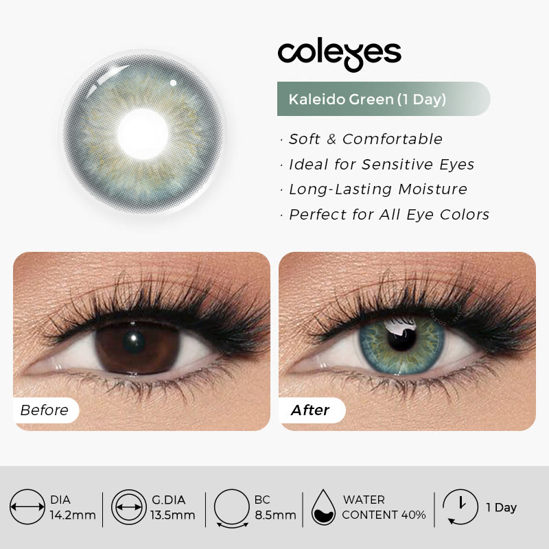 Coleyes Kaleido Green 1-Day Prescription Colored Contacts - image 13