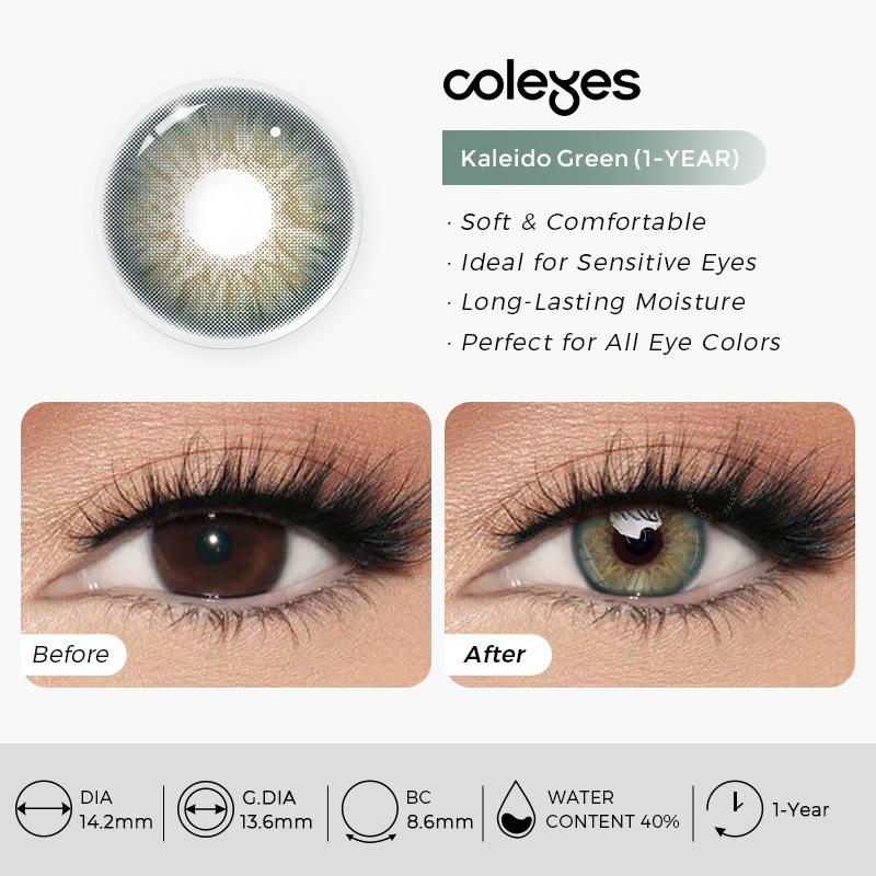 Coleyes Kaleido Green Yearly Prescription Colored Contacts - image 12