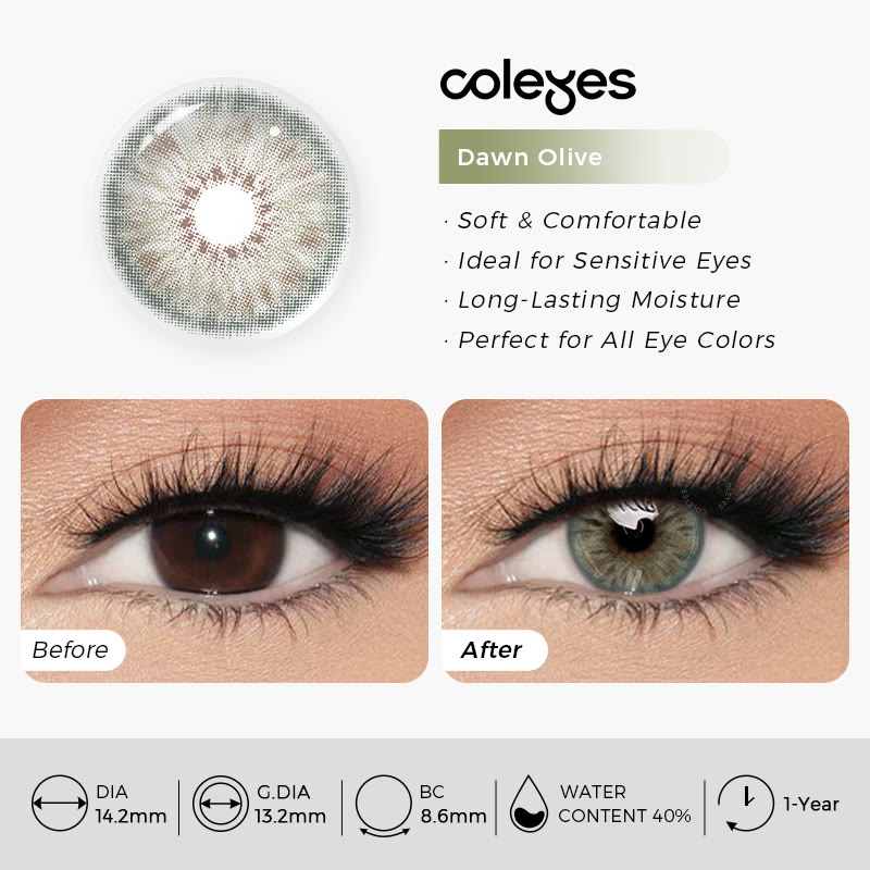 Coleyes Dawn Olive Yearly Prescription Colored Contacts - image 7