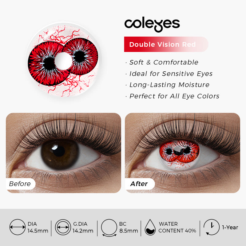 Coleyes Double Vision Red 1-Year Cosplay Colored Contacts  - image 10
