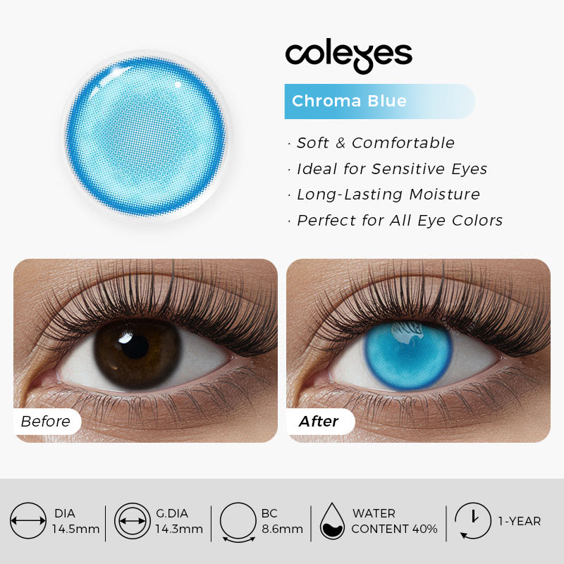 Coleyes Chroma Blue Yearly Cosplay Colored Contacts - image 4