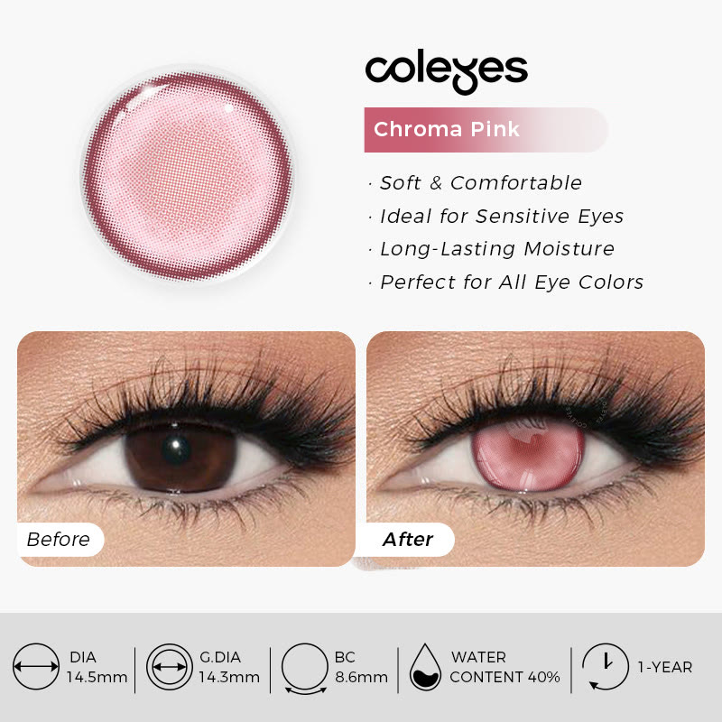 Coleyes Chroma Pink Yearly Cosplay Colored Contacts - image 4