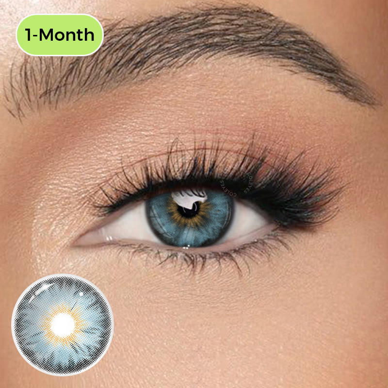 Coleyes Monica Blue Small Pupil Monthly Prescription Colored Contacts - Monica Blue (Monthly) - -8.00 - COMON_MI20-3 (HC1484-3) - image 1