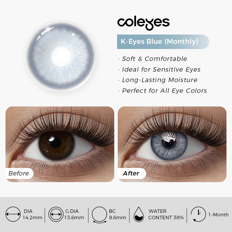 Coleyes K-Eyes Blue Monthly Prescription Colored Contacts - image 11