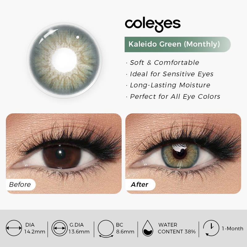 Coleyes Kaleido Green Monthly Prescription Colored Contacts - image 13