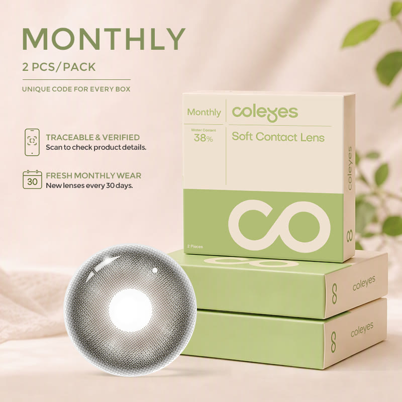 Coleyes Almond Grey Monthly Prescription Colored Contacts - image 2