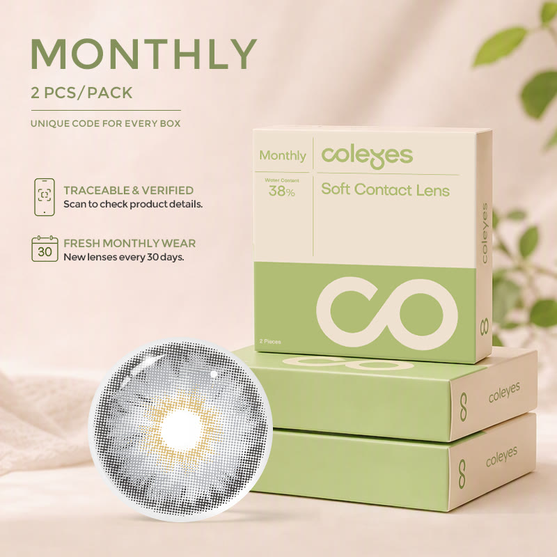 Coleyes Monica Grey Small Pupil Monthly Prescription Colored Contacts - image 2