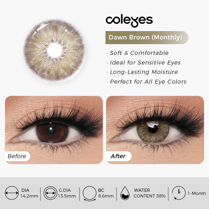 Coleyes Dawn Brown Small Pupil Monthly Prescription Colored Contacts - image 10