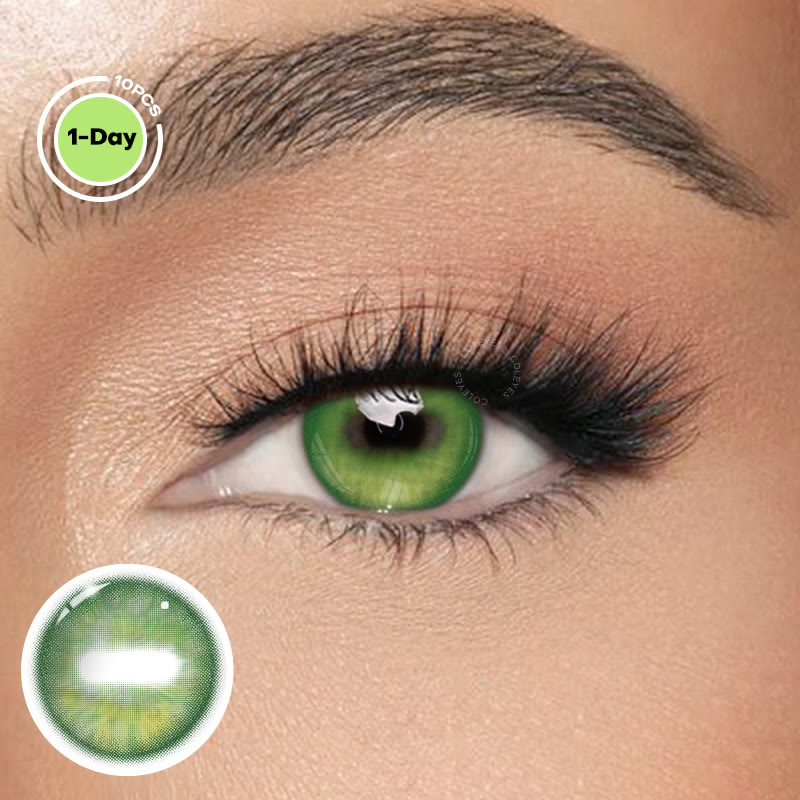 Coleyes Capra Green Cosplay Colored Contacts | 1 Day-4pcs - Capra Green (1 Day) - 0.00 - OD_DY16_GN_2Pair - image 1