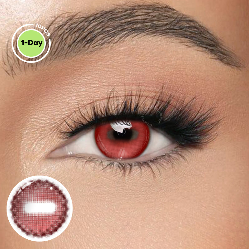 Coleyes Capra Red Cosplay Colored Contacts | 1 Day-4pcs - Capra Red (1 Day) - 0.00 - OD_DY16_RD_2Pair - image 1