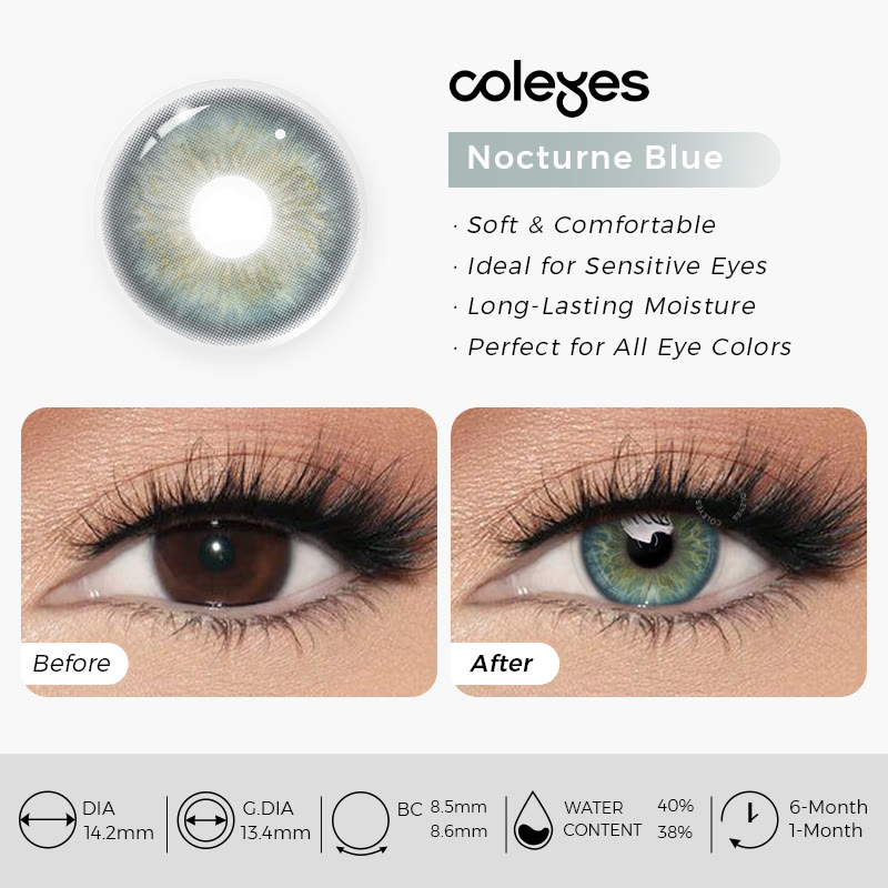 Coleyes Nocturne Blue Prescription Colored Contacts - image 10