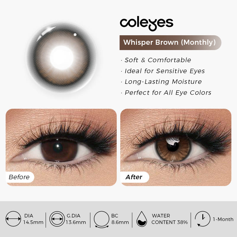 Coleyes Whisper Brown Monthly Prescription Colored Contacts - image 11
