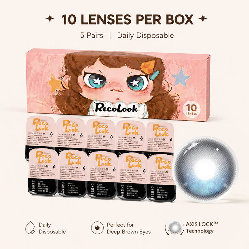 Coleyes Luna Blue Axis Lock Colored Contacts | 1 Day-10pcs - image 3