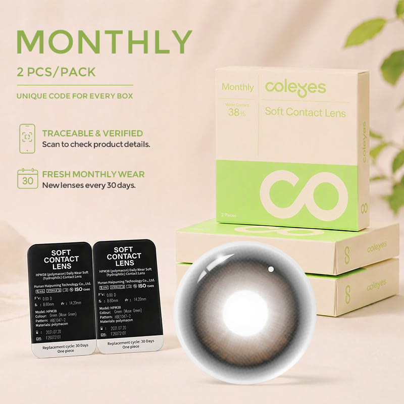 Coleyes Whisper Brown Monthly Prescription Colored Contacts - image 2