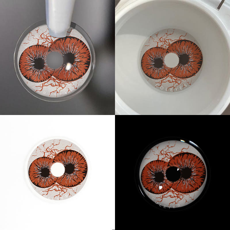 Coleyes Double Vision Brown Red Yearly Cosplay Colored Contacts  - image 3