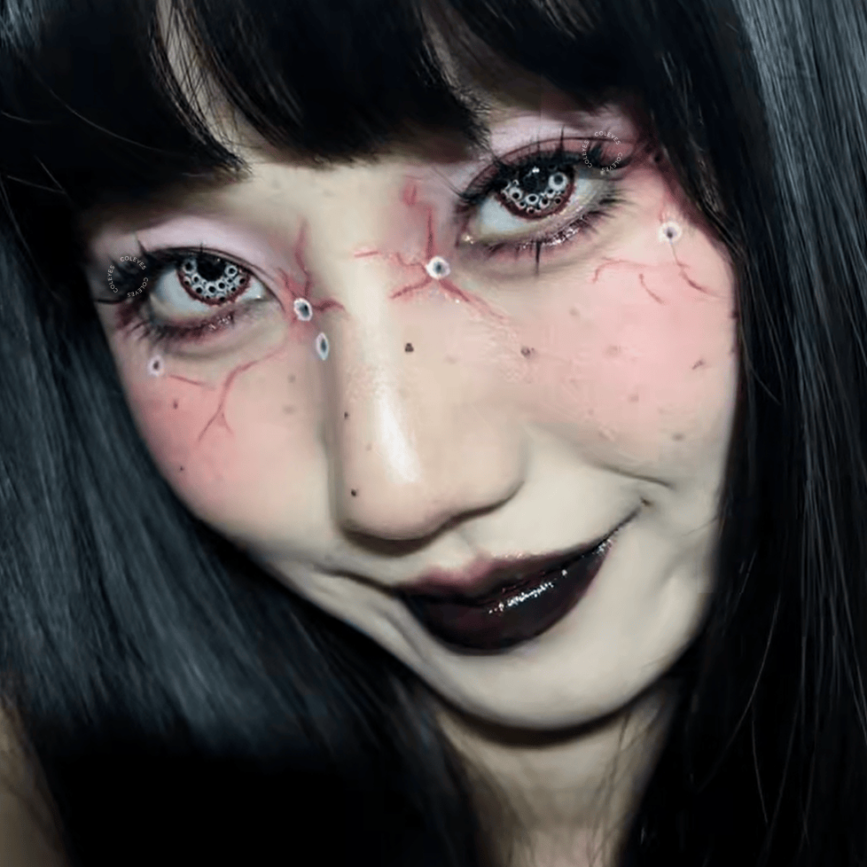 Coleyes Medusa Red Yearly Cosplay Colored Contacts - image 4