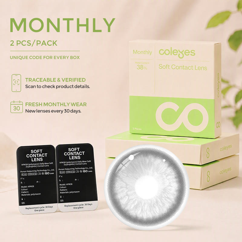 Coleyes K-Eyes Grey Monthly Prescription Colored Contacts - image 2