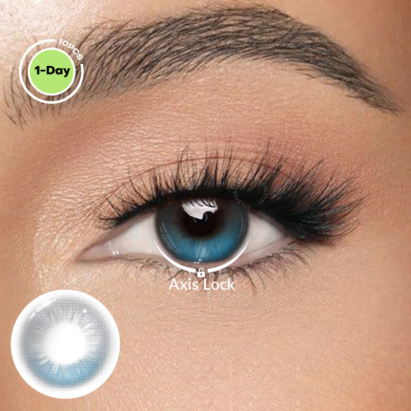 Coleyes Stellar Blue Axis Lock Colored Contacts | 1 Day-10pcs - image 1