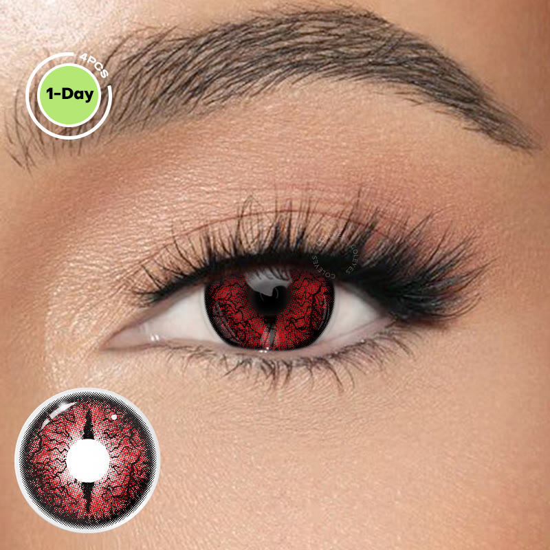 Coleyes Dragon Ember Red Cosplay Colored Contacts | 2-Pair Pack (1-Day) - Dragon Ember Red · 2-Pair Pack (1-Day) - OD_PA06_RD - 0.00 - image 1