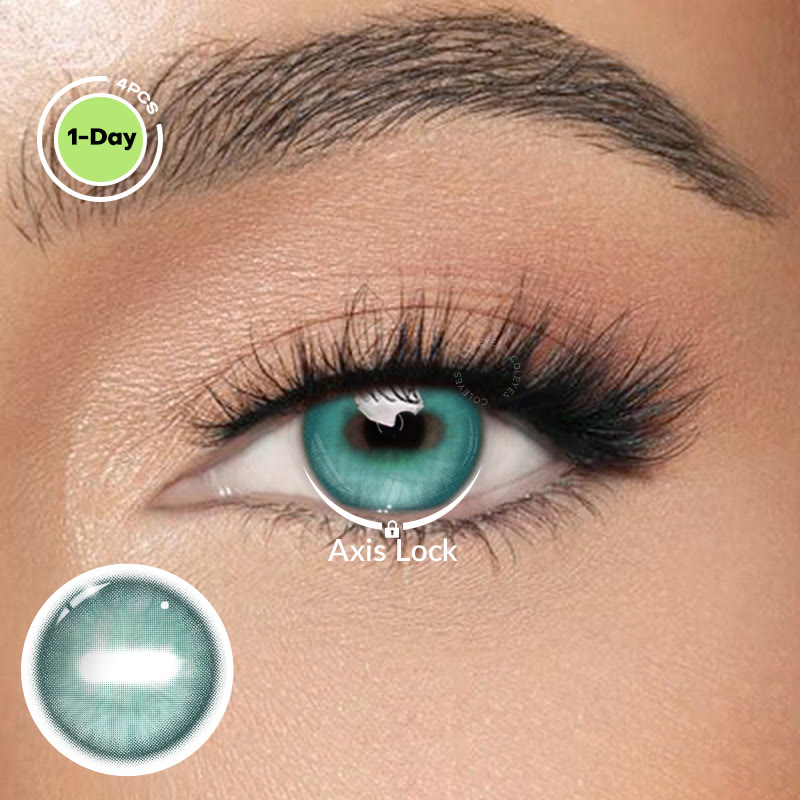 Coleyes Capra Turquoise Axis Lock Cosplay Colored Contacts | 2-Pair Pack (1-Day) - Capra Turquoise · 2-Pair Pack (1-Day) - 0.00 - OD_DY16_BUGN - image 1