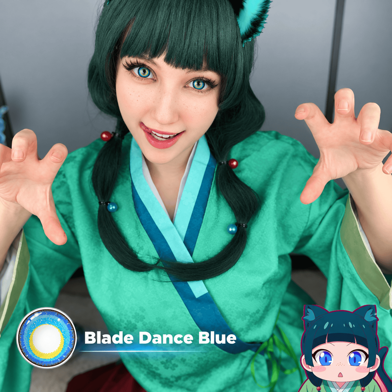Coleyes Blade Dance Blue Yearly Prescription Cosplay Colored Contacts - image 4
