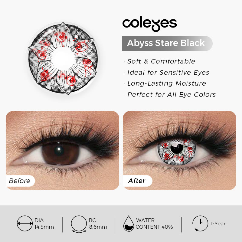 Coleyes Abyss Stare Black Yearly Cosplay Colored Contacts - image 9