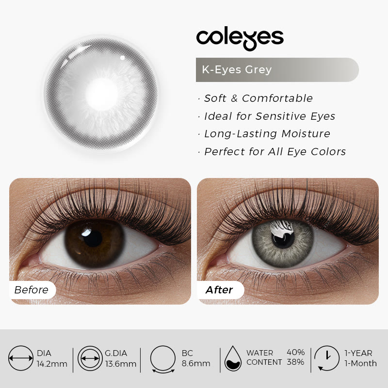 Coleyes K-Eyes Grey Prescription Colored Contacts - image 10