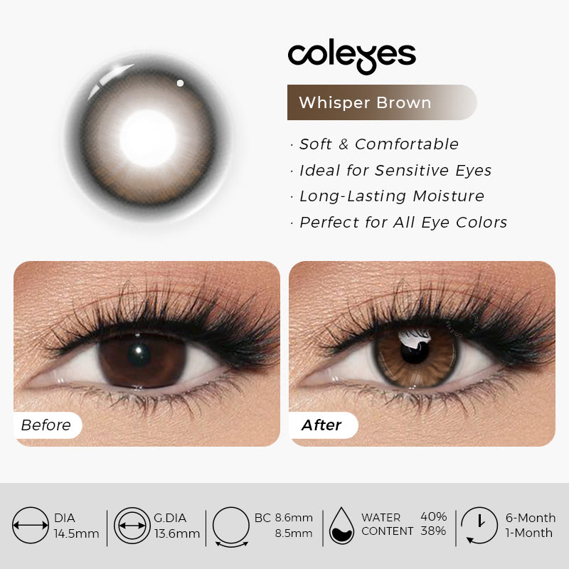 Coleyes Whisper Brown Prescription Colored Contacts - image 11