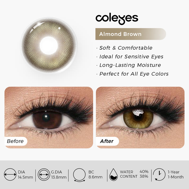 Coleyes Almond Brown Prescription Colored Contacts - image 7