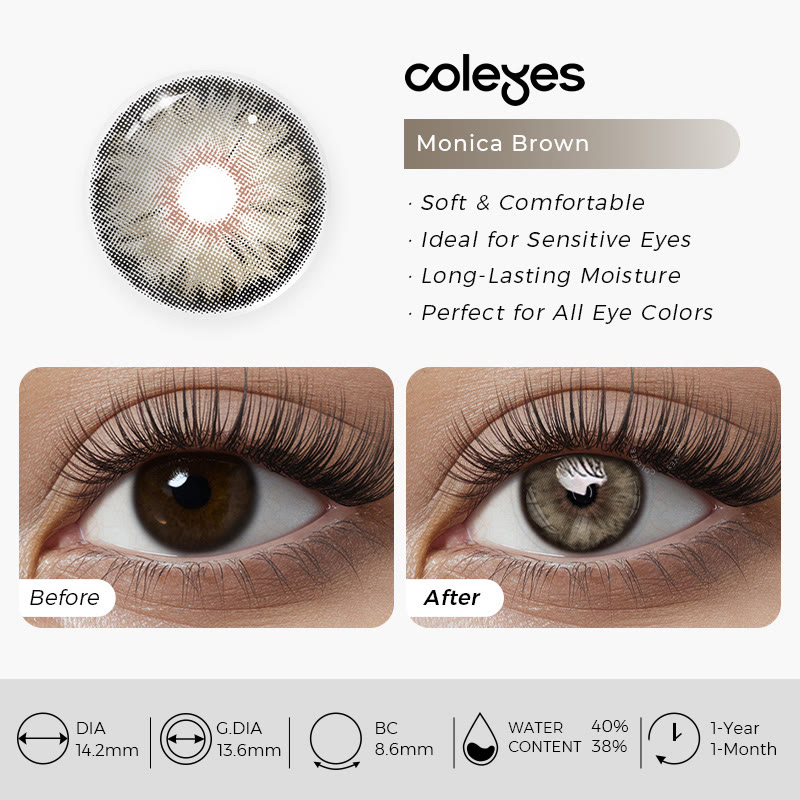 Coleyes Monica Brown Small Pupil Prescription Colored Contacts - image 10