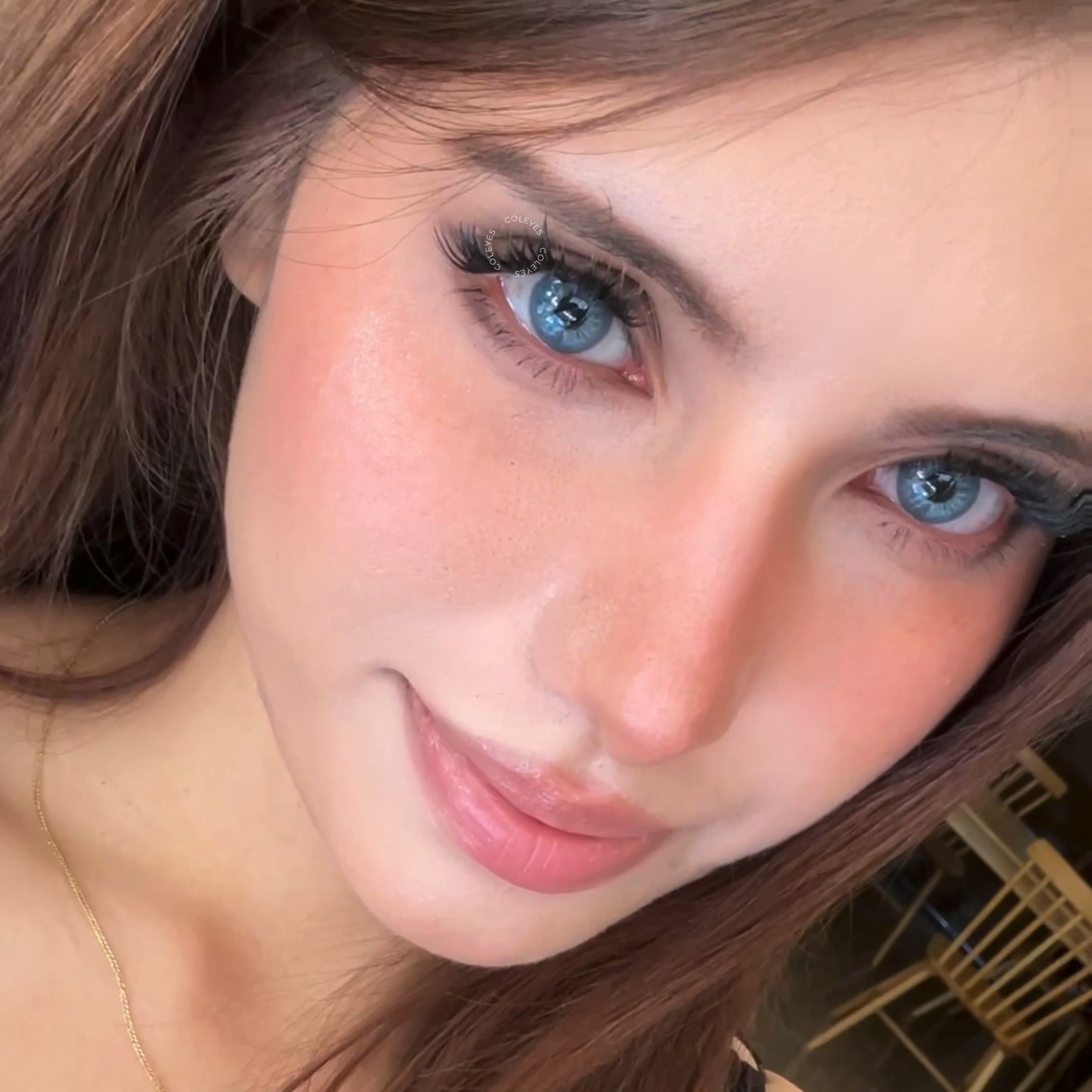 Coleyes No Makeup Monday Blue Yearly Prescription Colored Contacts - image 3