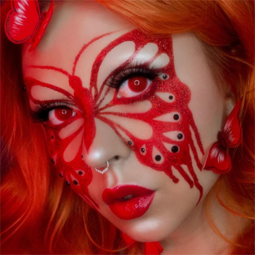 Coleyes Blind Mesh Red Yearly Prescription Cosplay Colored Contacts - image 5
