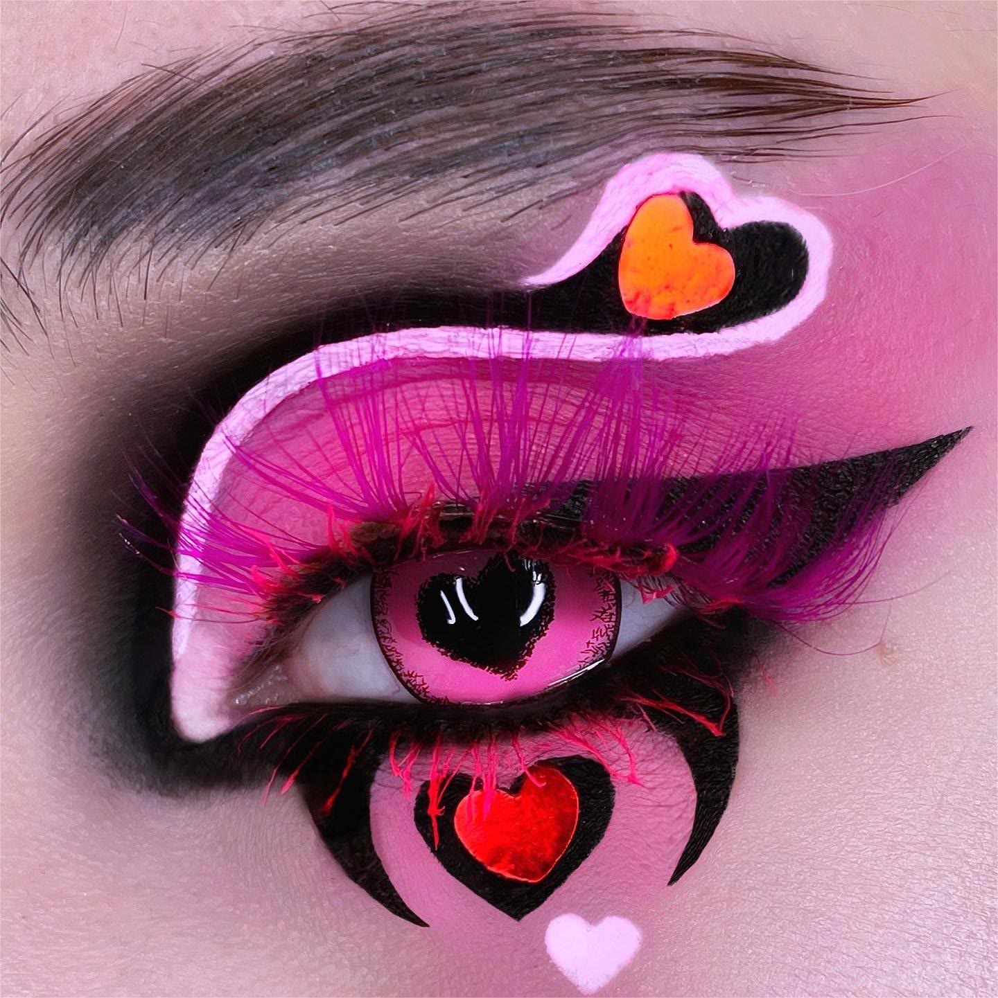 Coleyes Yandere Black Pink Prescription Yearly Cosplay Colored Contacts - image 3