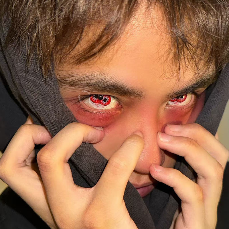 Coleyes Double Vision Red 1-Day/1-Year Cosplay Colored Contacts  - image 5