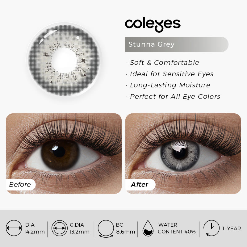 Coleyes Stunna Grey Yearly Prescription Colored Contacts - image 9