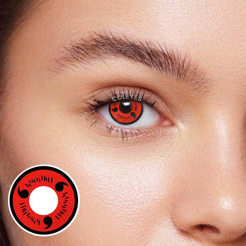 Coleyes 3 Tomoe Sharingan Red Yearly Prescription Cosplay Colored Contacts - image 2