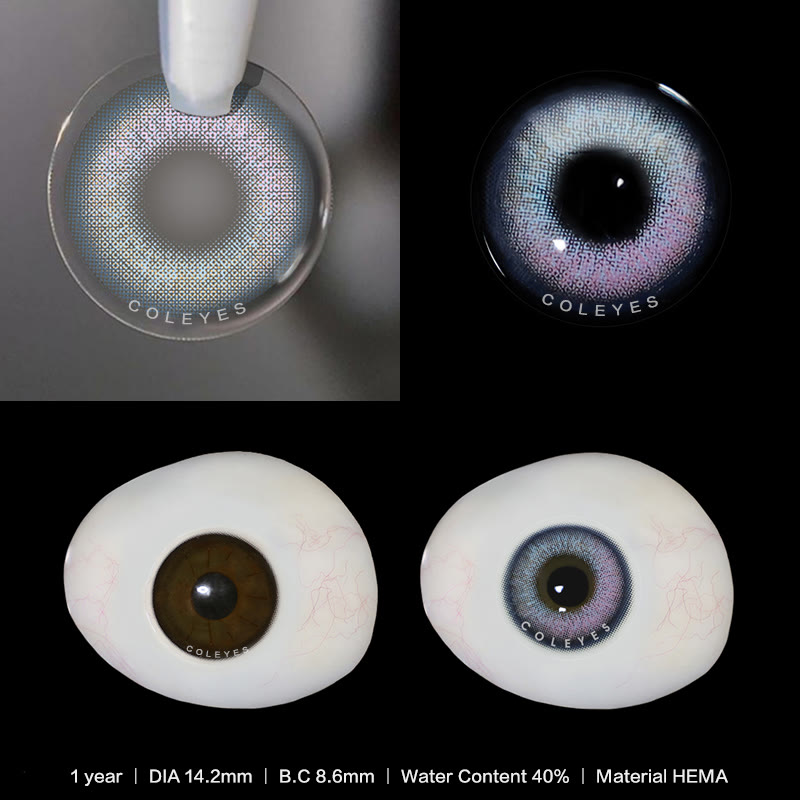 Coleyes Illusion Blue Yearly Prescription Colored Contacts - image 5