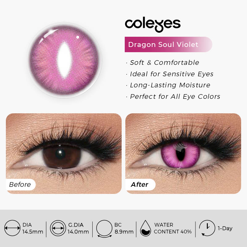 Coleyes Dragon Soul Violet 1-Day Cosplay Colored Contacts - image 9