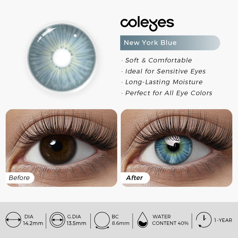 Coleyes New York Blue Yearly Prescription Colored Contacts - image 10