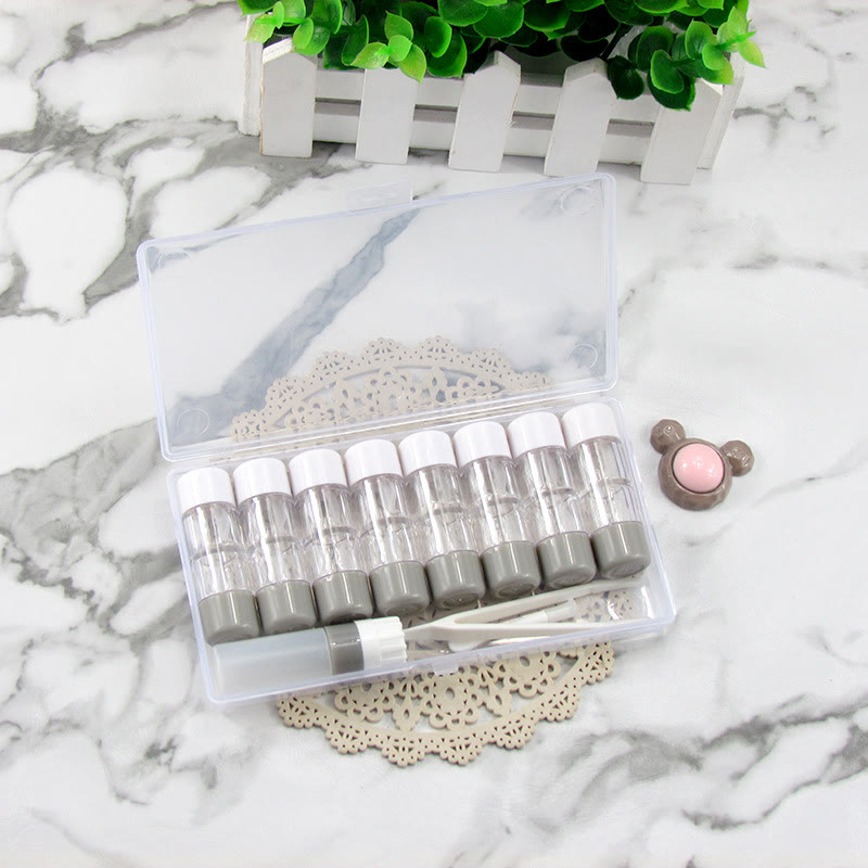 Contact Lens Case Kit - Gray Cylindrical Case with Accessories - Contact Lens Case Kit - Holds 8 Pairs - CO-Gray-Case-Kit - image 7