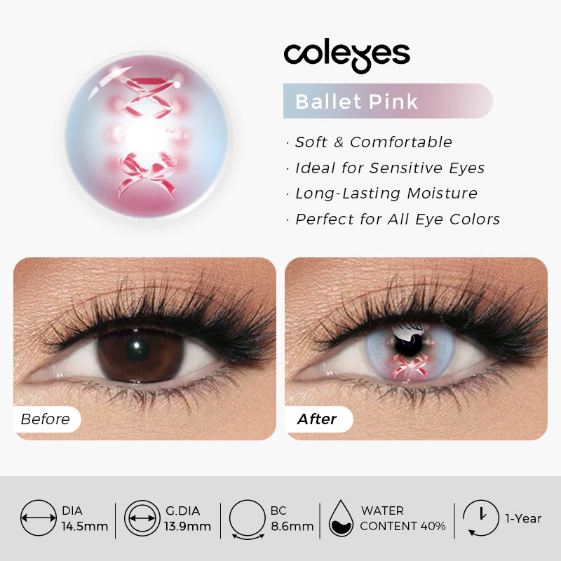 Coleyes Ballet Pink Yearly Cosplay Colored Contacts - image 5