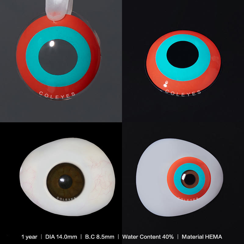 Coleyes Rainbow Red Green Rebecca Cyberpunk Yearly Prescription Cosplay Colored Contacts - image 5