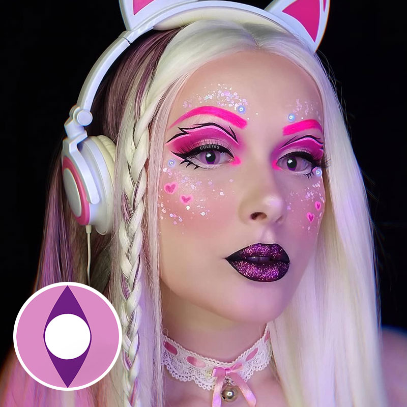 Coleyes Cat Eye Violet Yearly Cosplay Colored Contacts - Violet - A_RY22