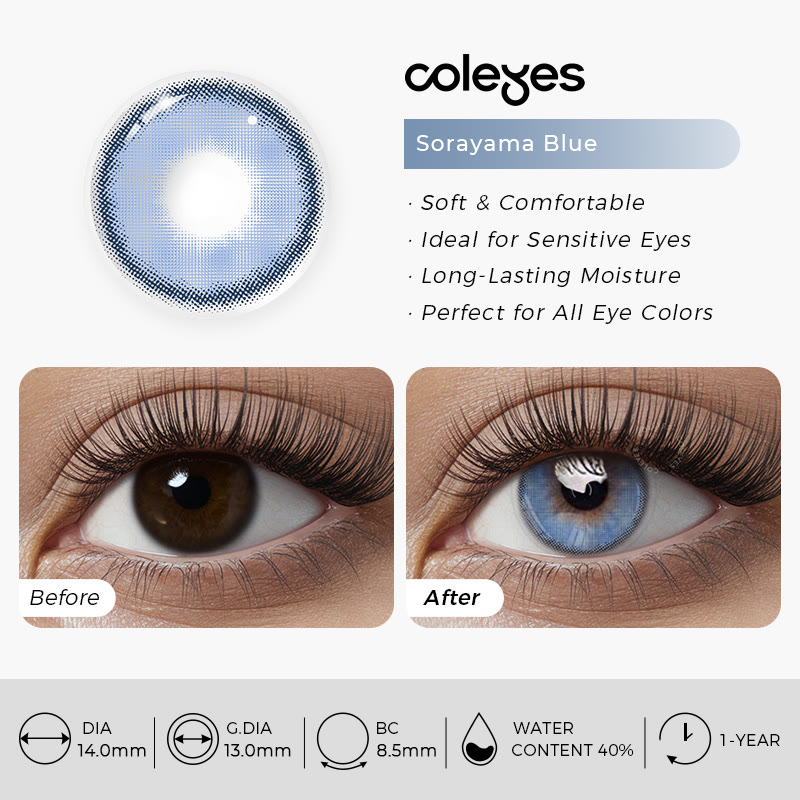 Coleyes Sorayama Blue Yearly Prescription Colored Contacts - image 6