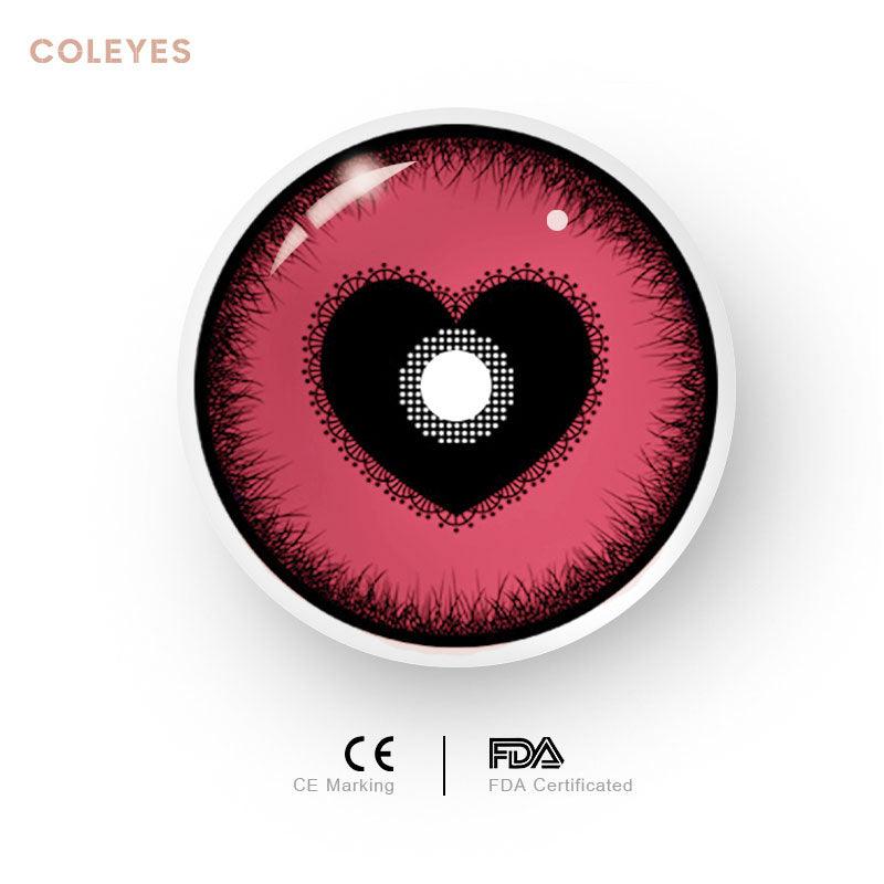 Coleyes Yandere Black Pink Prescription Yearly Colored Contacts - image 5